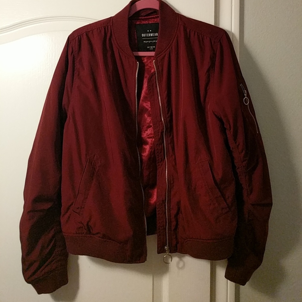 Maroon Bomber Jacket